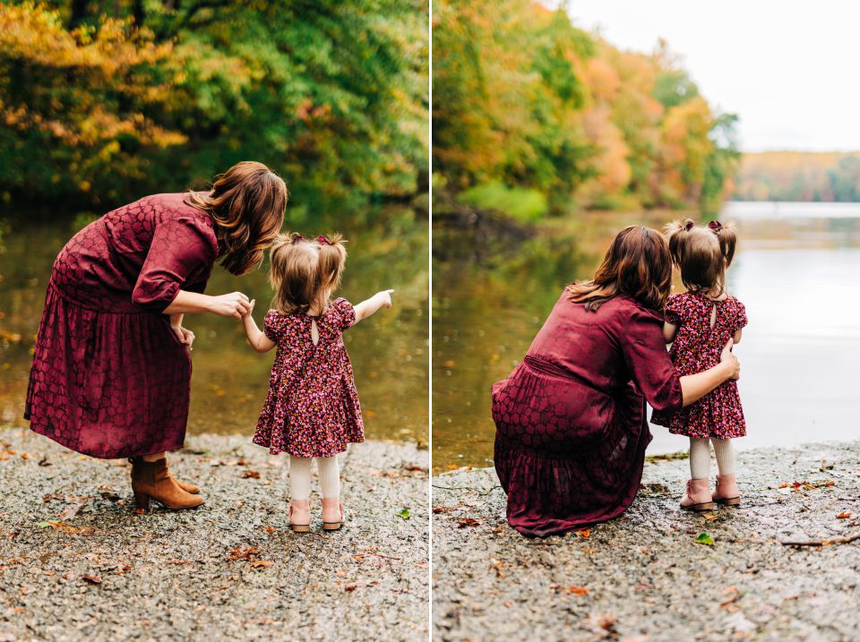 Mother and daughter playing together at Burke Lake in Springfield, VA
