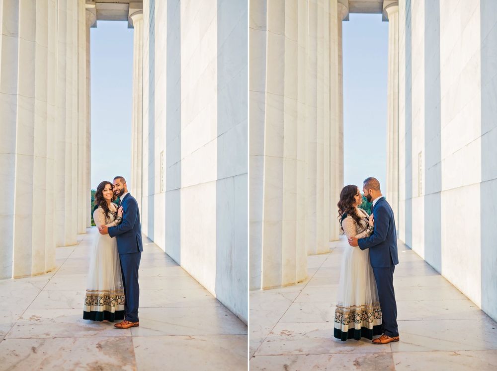 National Mall DC Lincoln Memorial Sunrise Engagement Photos