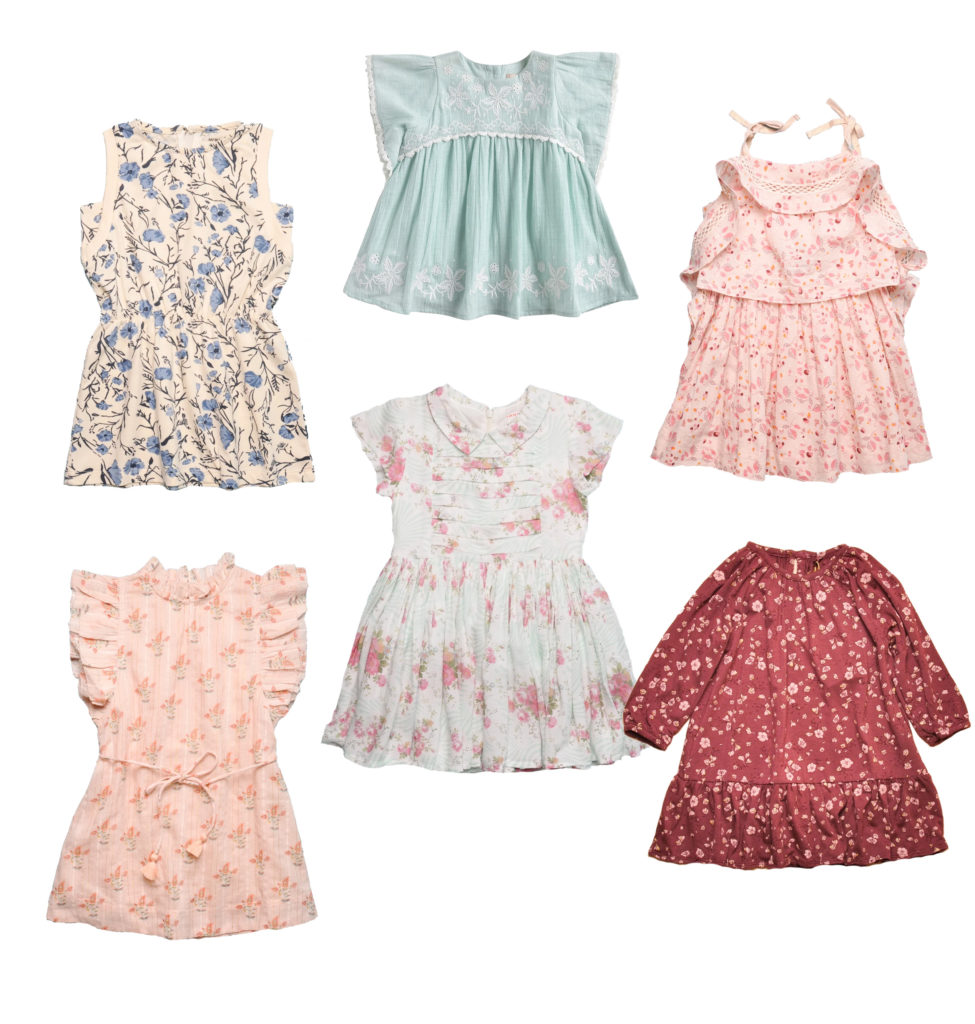 collage of girls' dresses from eggy