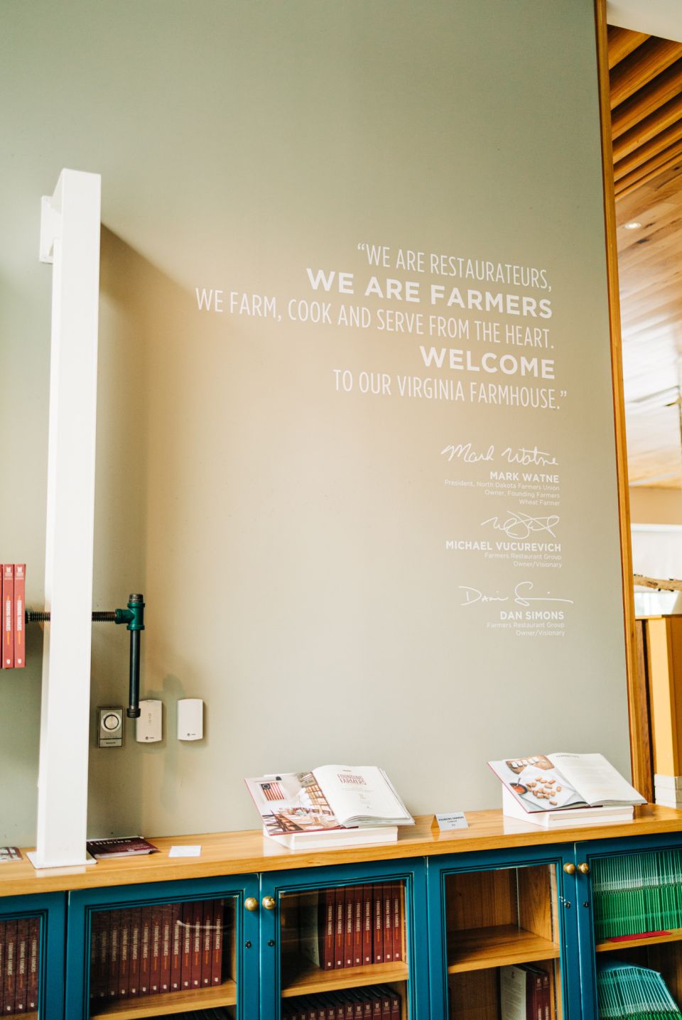 Quote on wall at Founding Farmers in Tysons Corner