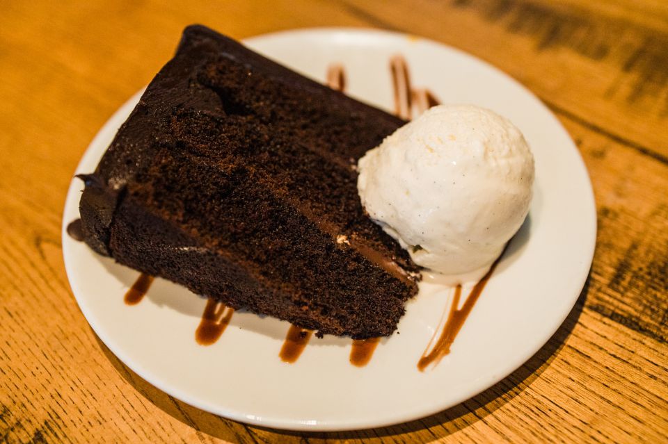 Chocolate cake at Founding Farmers in Tysons, VA